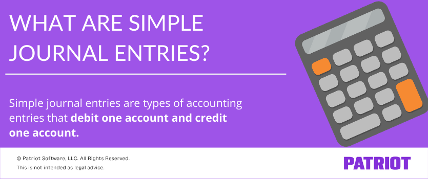 simple journal entries definition with visual of calculator 