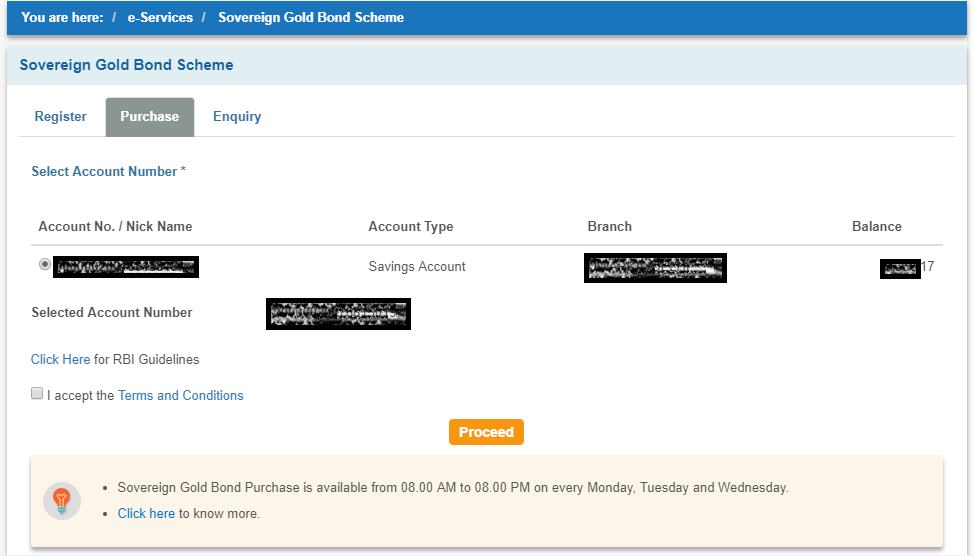 Sovereign Gold Bond SBI Application Form