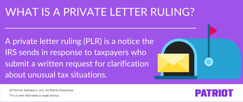 what is a private letter ruling definition with graphic of mailbox and letter