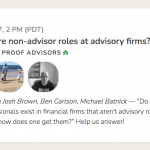 How to get non-advisor jobs at financial advisory firms