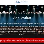 Shuttered Venue Operators Grant program to open April 8