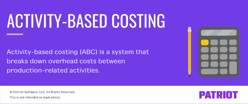 activity-based costing (ABC) is a system that breaks down overhead costs between production-related activities. 