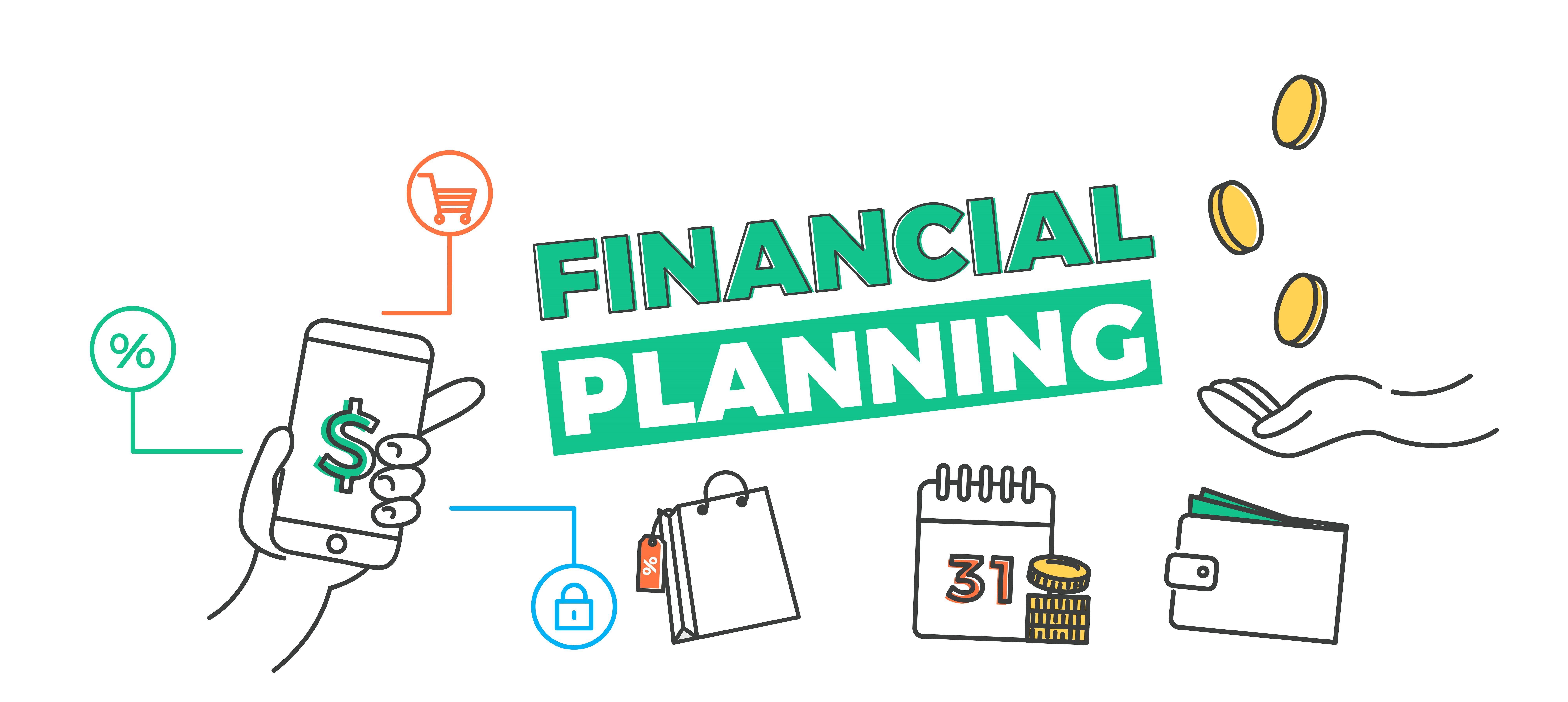 Financial planning banner. App for your budget, banking, debt. Vector ...