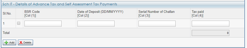 Sech IT - Details of Advance Tax and Self Assessment Tax Payments