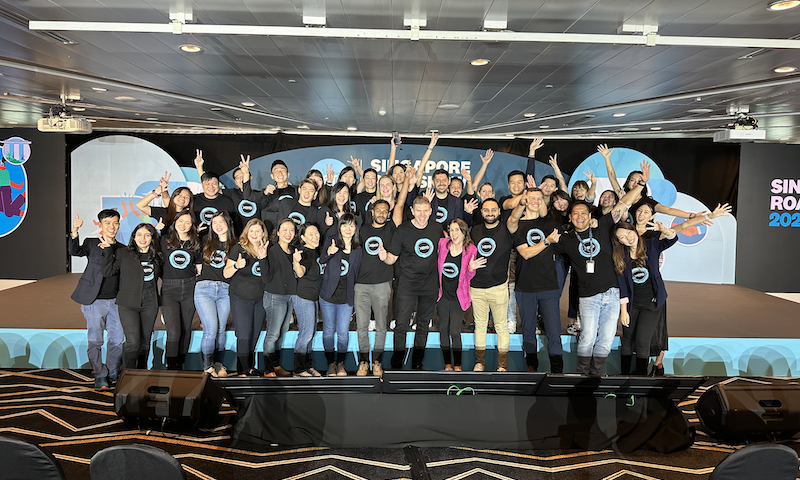 The Xero team stands on stage at Xero Roadshow Singapore.