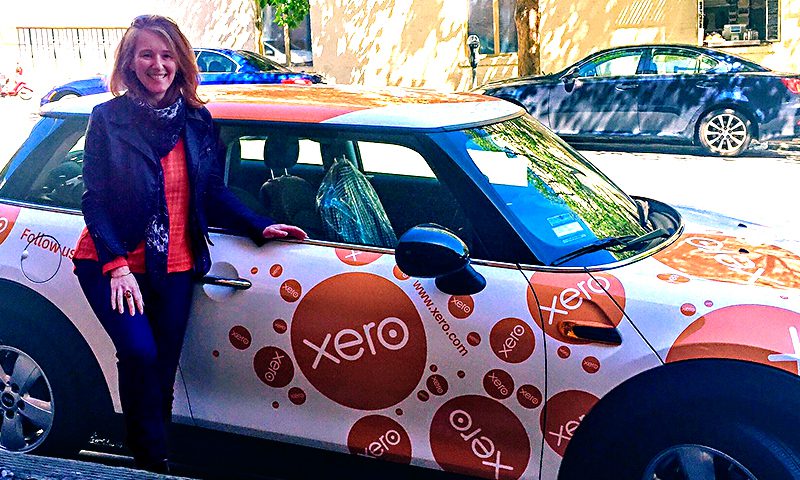 OrangeGirl showing off one of the orange Xero cars